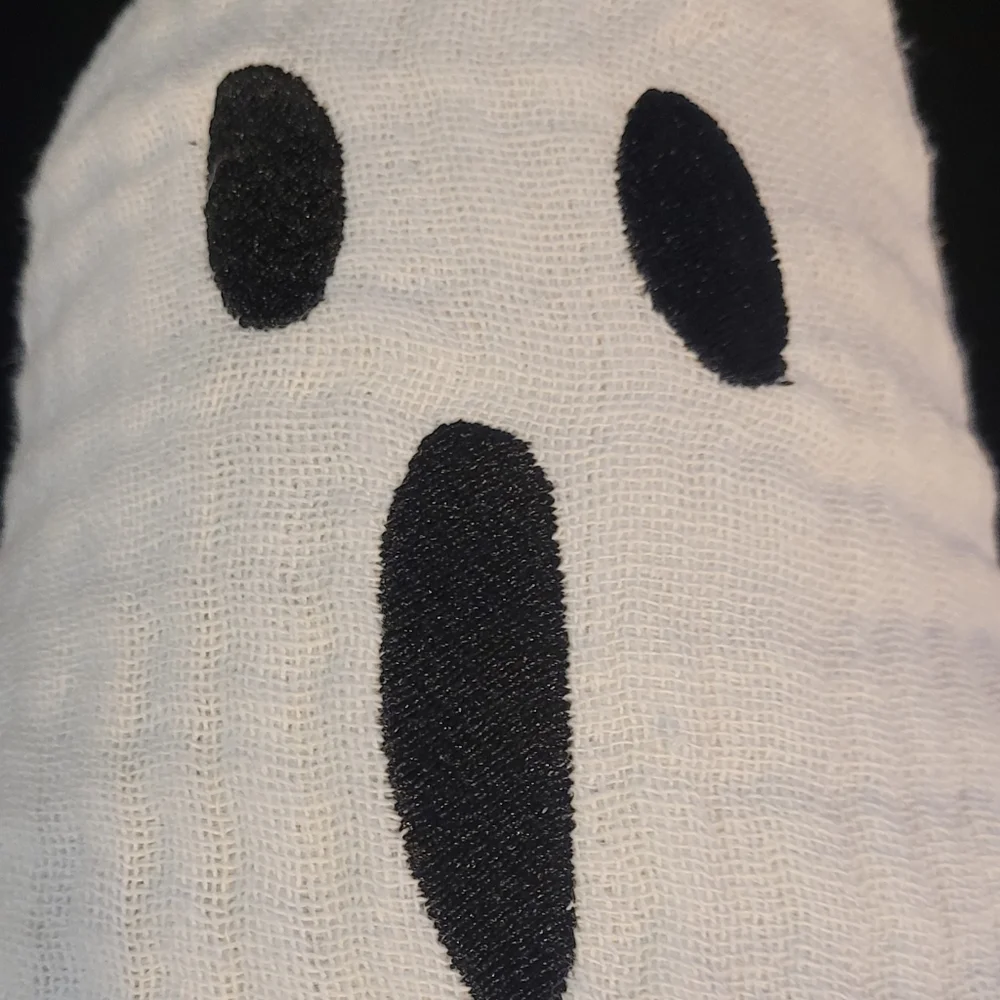 Celebrate Together Ghost-Shaped Cream Linen Medium Pillow With 100% Cotton Cover